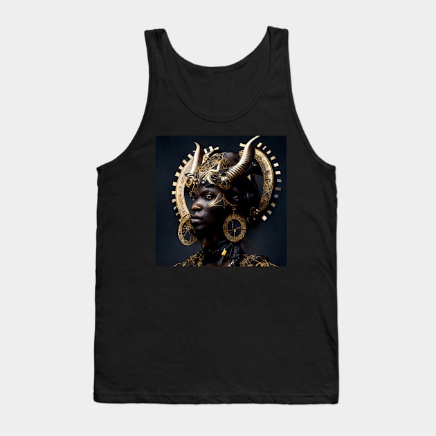 Afro Futuristic Zodiac-Taurus Tank Top by solomonabrams